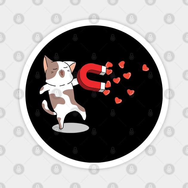 Cat love magnet Magnet by white.ink